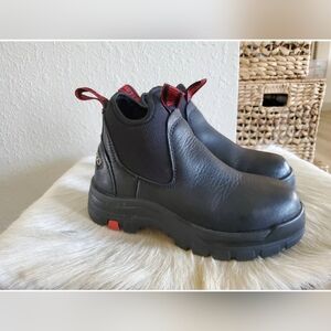 ROCKROOSTER Bakken 6 inch Steel Toe Black Leather Waterproof Work Boots 4 36